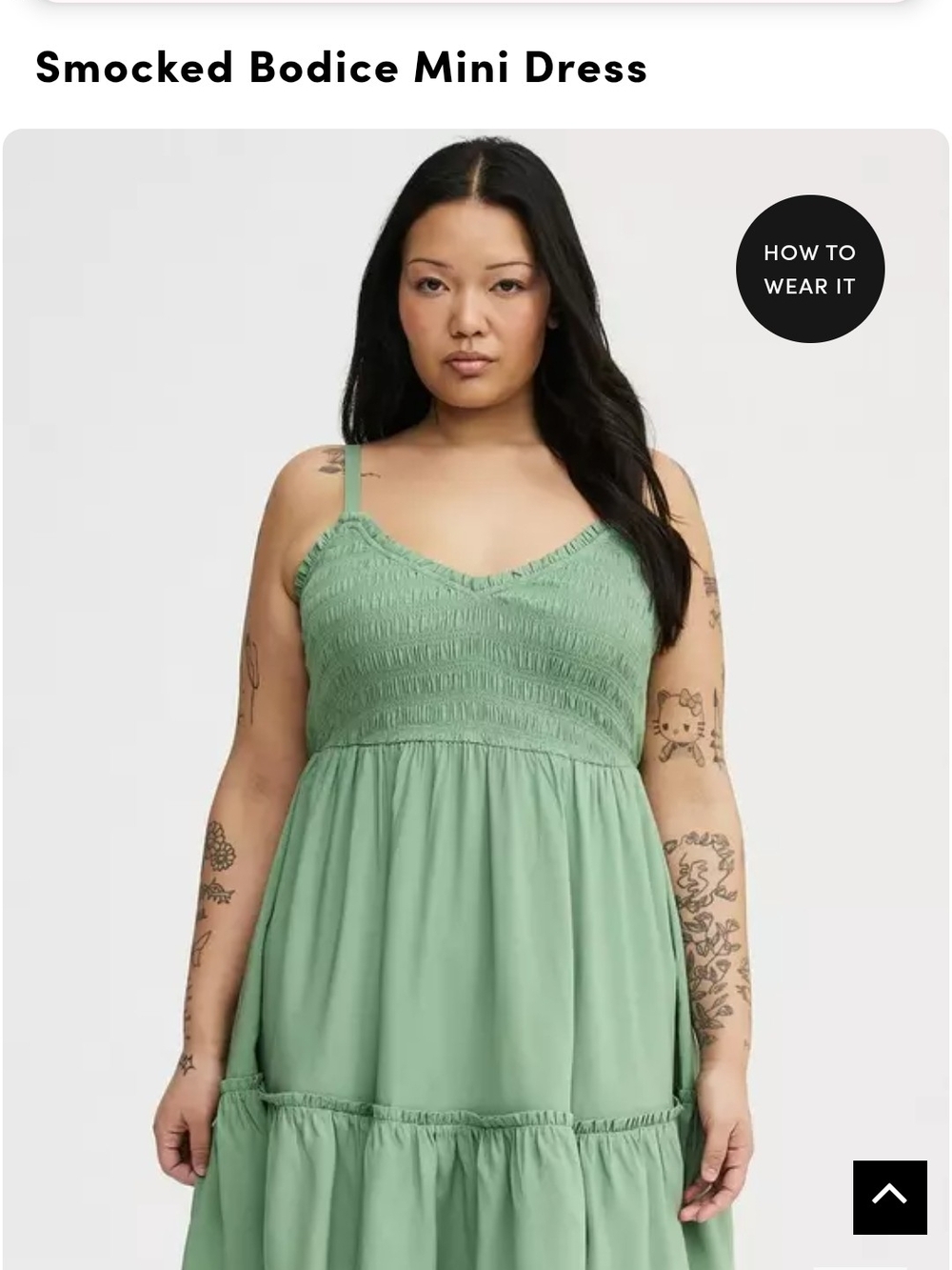Smocked V-Neck Mini Dress in Sage Green